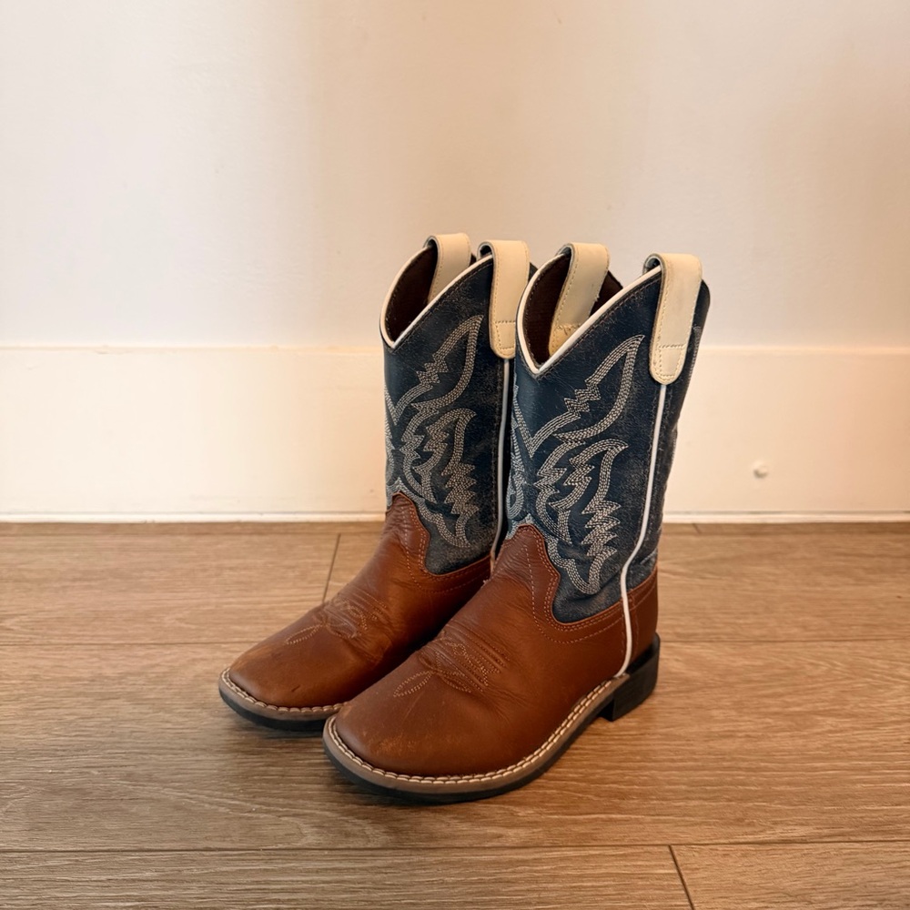 Kids Western Cowboy Boots - Brown and Blue